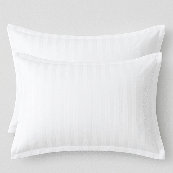 White Mini Striped Bed Sheet set - Image 2