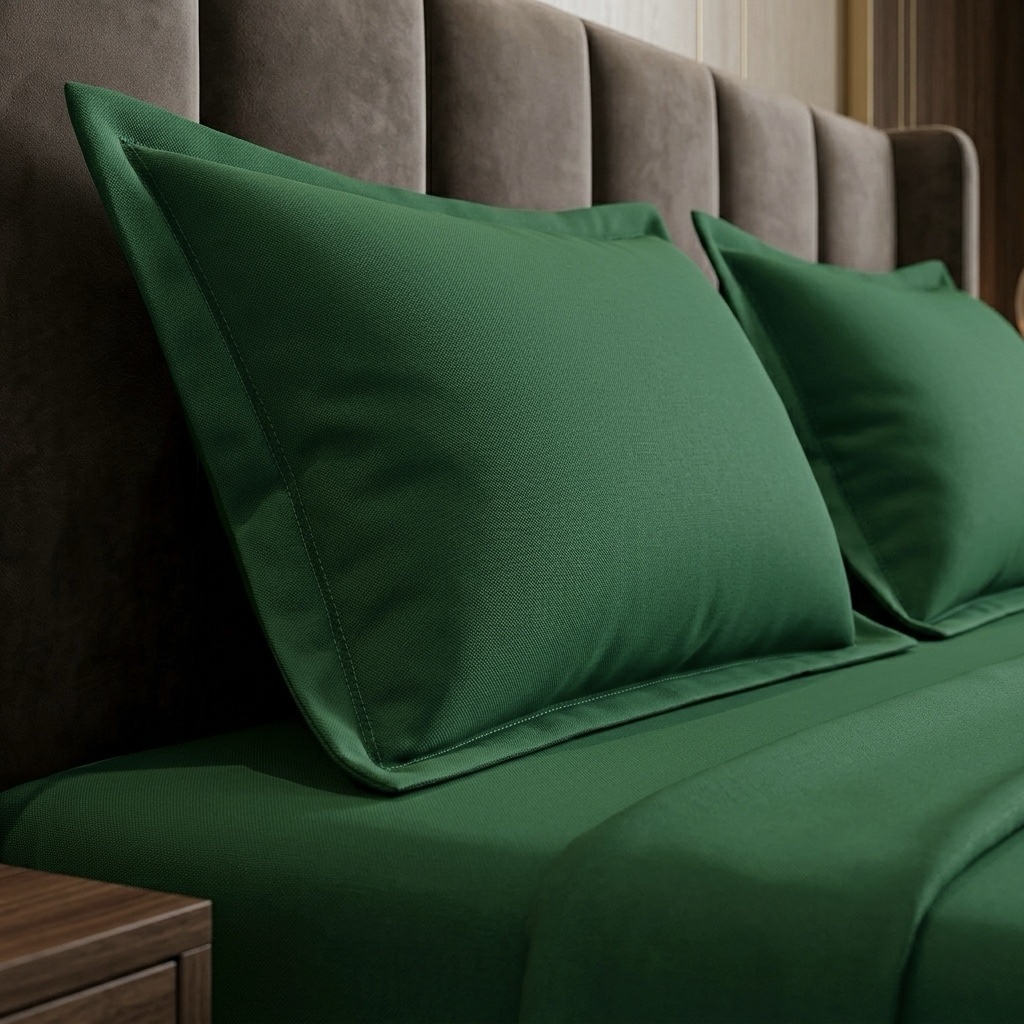 Emerald green Bed Sheet | 108” x 108” | 400 TC | Premium cotton - Image 4