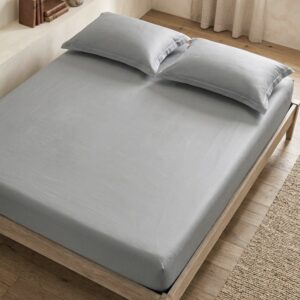 Grey Solid 100% Cotton Bedding Set | 400 TC with 2 Pillow Covers
