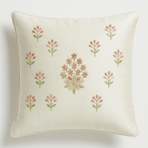 Embroidered Cushion cover with cushion