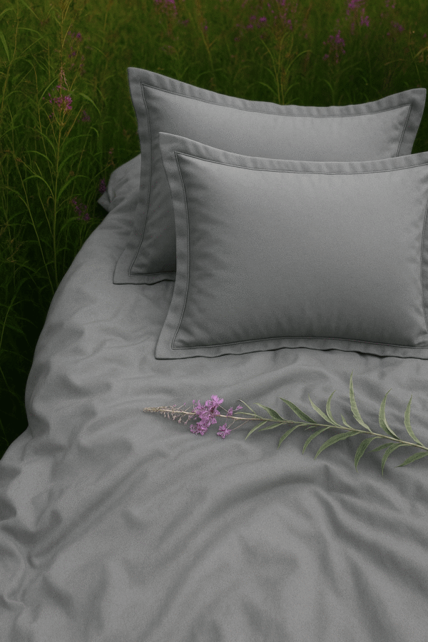Tradewinds Grey Solid 100% Cotton Bedding Set | King Size 108x108 | 400TC with 2 Pillow Covers