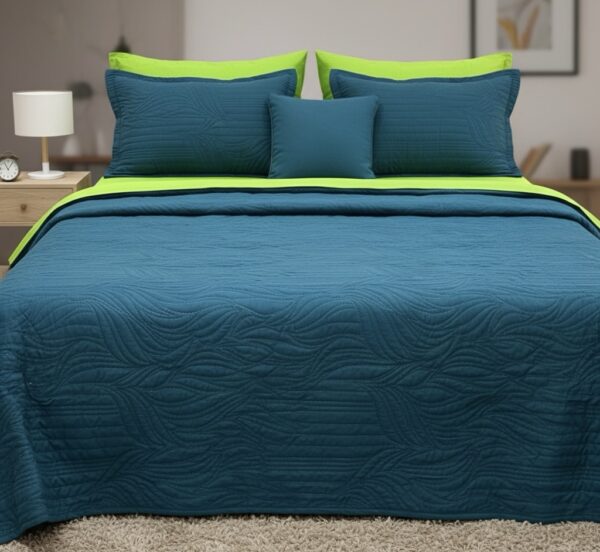 Teal Quilted Bedspread set | 90” x 95” - Image 5