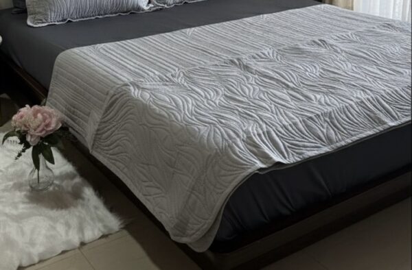 Grey Quilted Bedspread set | 90” x 95” - Image 6