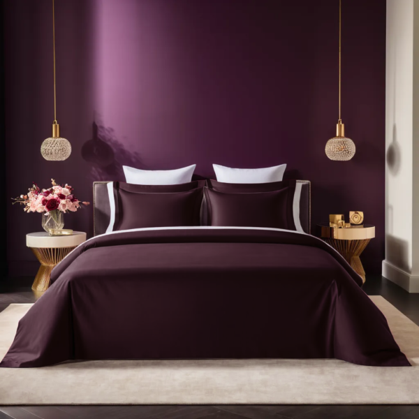 Plum bed sheet