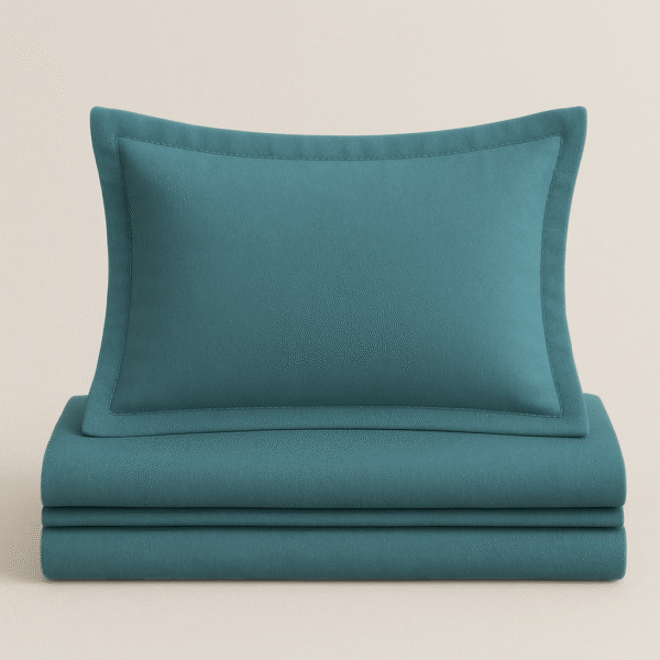 Reef Waters Solid 100% Cotton Bedding Set | 400TC with 2 Pillow Covers - Image 2