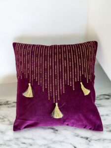 Diwali Cushion Cover in Wine Colour