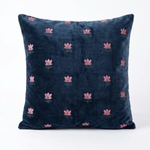 Lotus Cushion Cover in Blue
