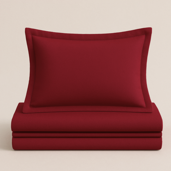 Cherry red solid bed sheet - Image 2