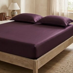 Plum Solid 100% Cotton Bedding Set | 400TC with 2 Pillow Covers