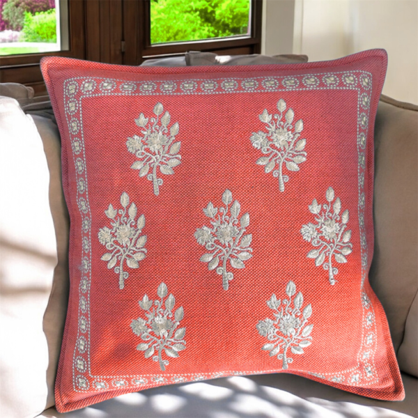 Peach Textured Cushion Cover