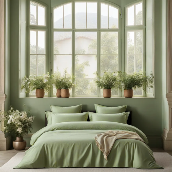 Tea Green bed sheet