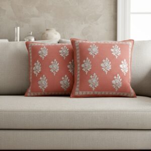 Peach Textured Cushion Cover | 16” x 16”
