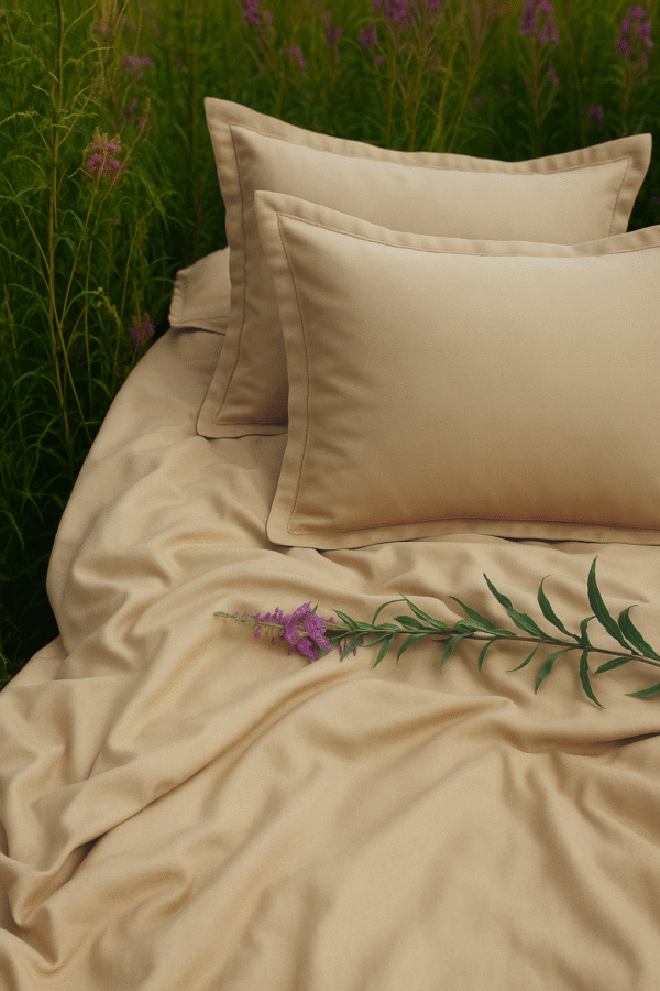 Cream Biscuit Solid 100% Cotton Bedding Set | King Size 108x108 | 400TC with 2 Pillow Covers - Image 2