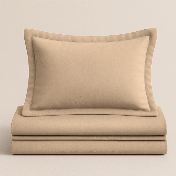 Cream Biscuit Solid 100% Cotton Bedding Set | King Size 108x108 | 400TC with 2 Pillow Covers