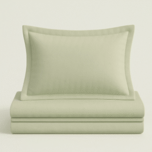 Tea Green Solid 100% Cotton Bedding Set | King Size 108x108 | 400TC with 2 Pillow Covers