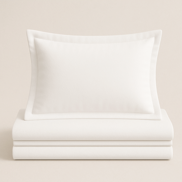 Pure White Solid 100% Cotton Bedding Set | 300 TC with 2 Pillow Covers