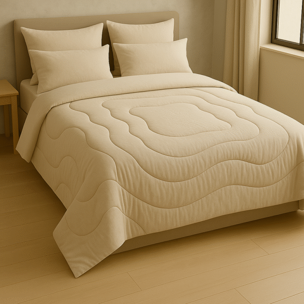 Soft Beige Wavy Cotton Comforter - Image 2