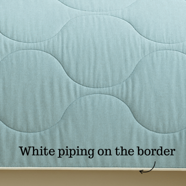 Sea Green Wavy Comforter with White Piping - Image 3