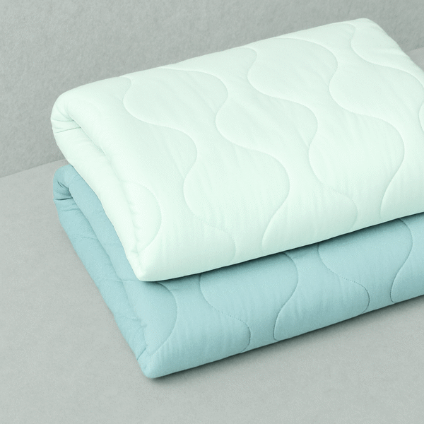 Sea Green Wavy Comforter with White Piping - Image 6
