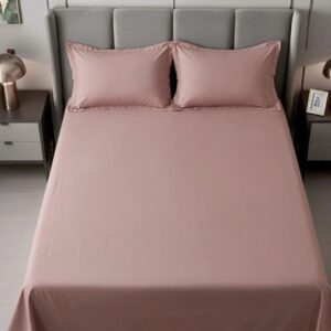 Rose Quartz Solid 100% Cotton Bedding Set | 600 TC with 2 Pillow Covers