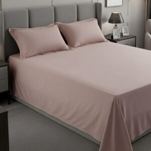 Rose Quartz Solid 100% Cotton Bedding Set | 600 TC with 2 Pillow Covers