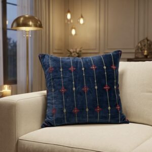 Golden Festive embroidery 16" x 16" Cushion Cover