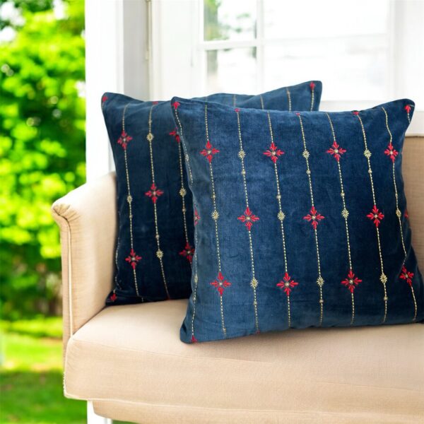 Festive embroidery 16" x 16" Cushion Cover - Image 5