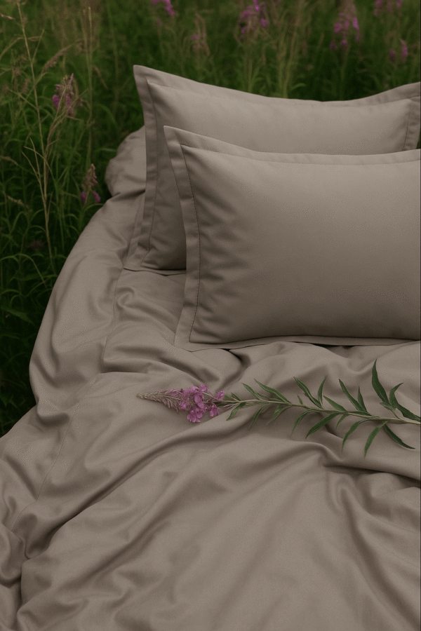 Hazelnut Solid 100% Cotton Bedding Set | King Size 108x108 | 400TC with 2 Pillow Covers - Image 2