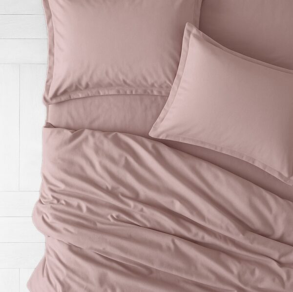 Rose Quartz Solid 100% Cotton Bedding Set | 600 TC with 2 Pillow Covers