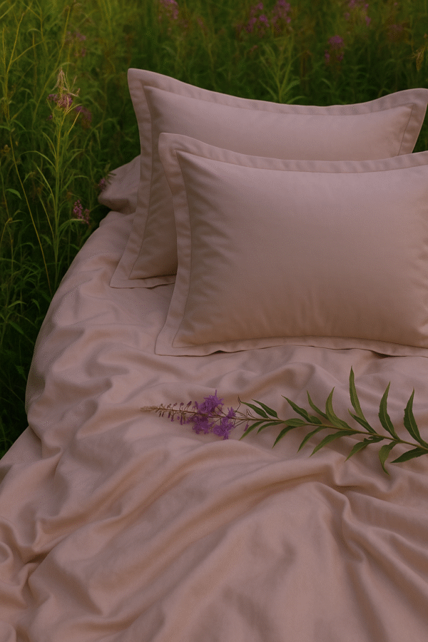Rose Quartz Solid 100% Cotton Bedding Set | 600 TC with 2 Pillow Covers - Image 6
