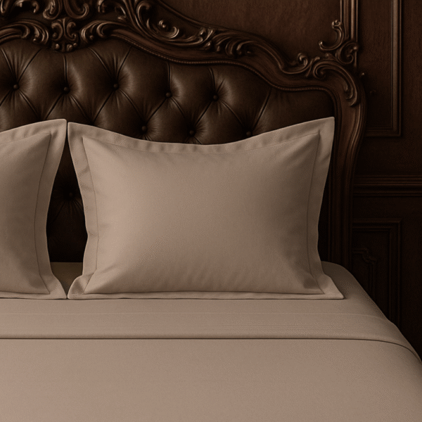 Hazelnut Solid 100% Cotton Bedding Set | King Size 108x108 | 400TC with 2 Pillow Covers - Image 6