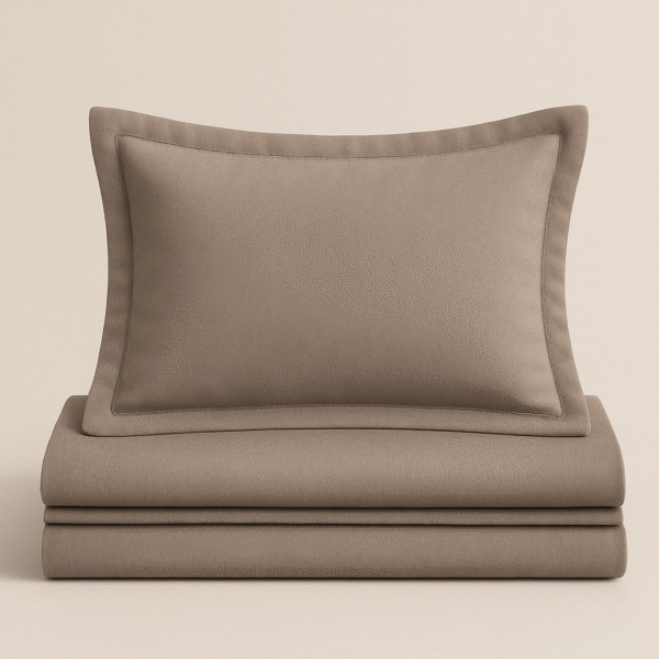 Hazelnut Solid 100% Cotton Bedding Set | King Size 108x108 | 400TC with 2 Pillow Covers