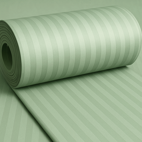 Sage green striped Fitted Bedding set | 600 TC - Image 7
