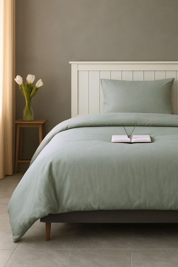 Green lily Duvet Cover