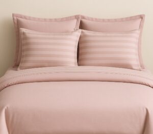 7 pc set | 600 TC | Pink striped bedding set