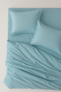 Blue Solid 100% Cotton Bedding Set | 600 TC with 2 Pillow Covers