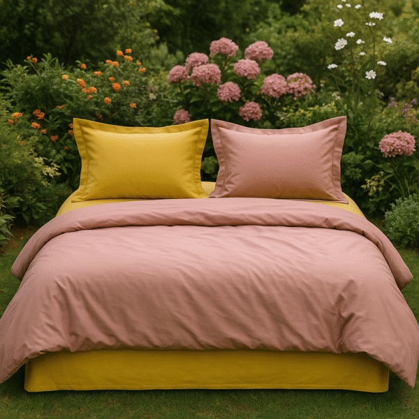 7 pcs set | Customised Yellow Pink bedding set - Image 6