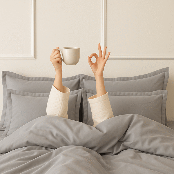 Grey 5 piece bedding set | 100% cotton | 600 TC