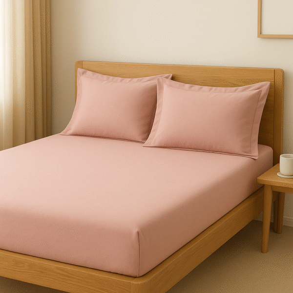 Primrose Pink | twin fitted bed sheet set | with 2 pillow covers - Image 2