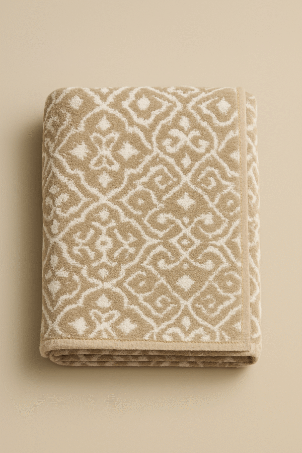 Beige Damask Towel - Image 2