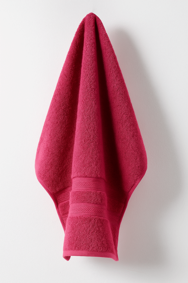 3 piece | pure cotton | bath towel set in Magenta Pink - Image 3
