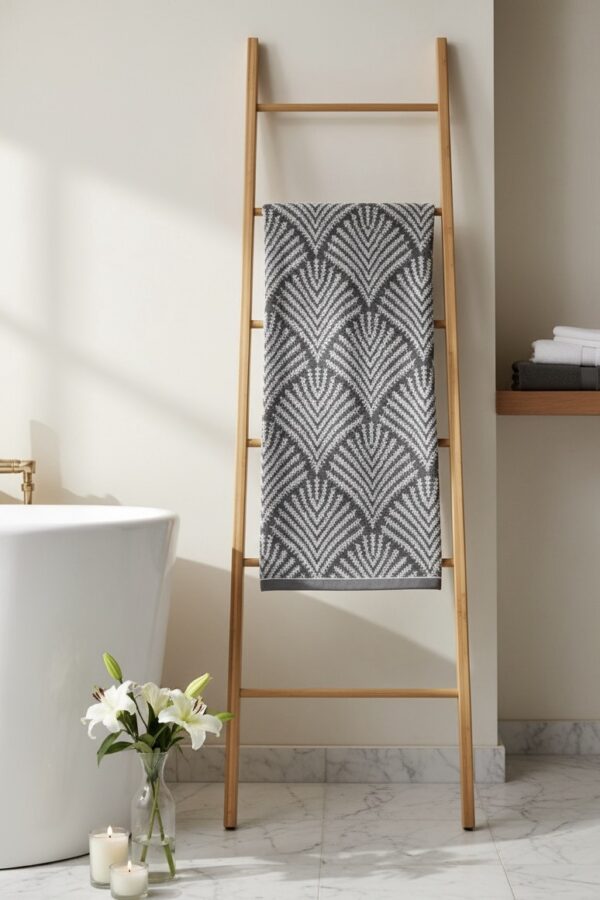 Herringbone patterned towel