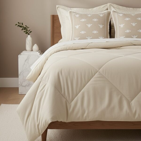 Ivory 6 pcs Luxury Complete Bedding Set | Bedsheet, Comforter & Cushion Cover - Image 8