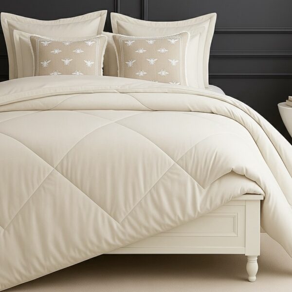 Ivory 6 pcs Luxury Complete Bedding Set | Bedsheet, Comforter & Cushion Cover - Image 3
