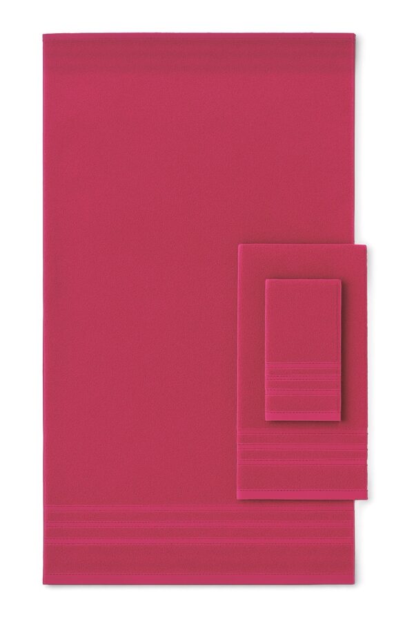 3 piece | pure cotton | bath towel set in Magenta Pink