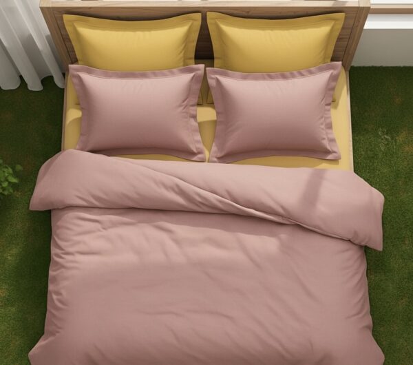 7 pcs set | Customised Yellow Pink bedding set - Image 2