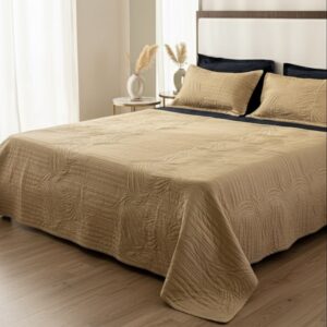 Occur Golden Quilted Bedspread set | 90” x 95”