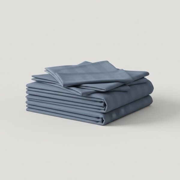 Denim striped 100% Cotton Bedding Set | King Size 108x108 | 400 TC with 2 Pillow Covers - Image 7