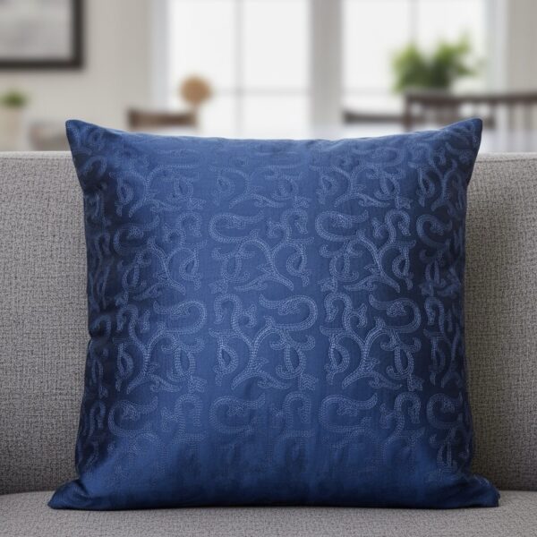 Blue Embroidered Cushion cover | 16” x 16” - Image 2