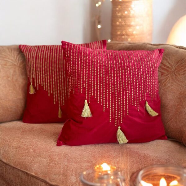 Diwali Cushion Cover in Magenta Pink Colour - Image 6